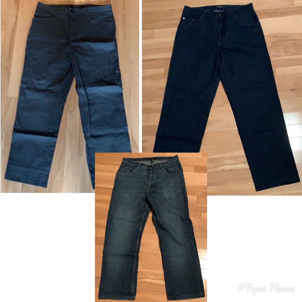 EUC Men’s Horst & Kenneth Cole Dark Blue Jeans & Khaki Pants - size 33